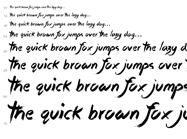 Sticky Things font waterfall